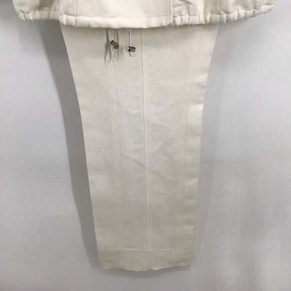 Etcetera Linen Blend Two Piece Set Jacket /Pants Career Classic Creme Size 10/12 - Picture 10 of 15
